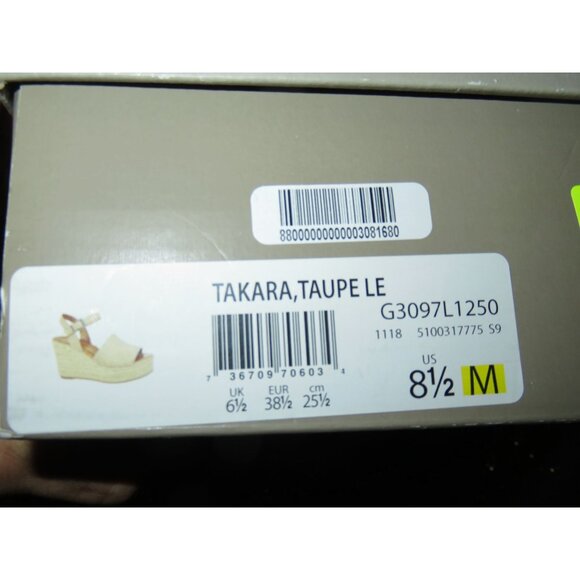 Franco Sarto Takara Tan Espadrille Leather Upper Platform Wedge Sandal sz 8.5 - Picture 10 of 11